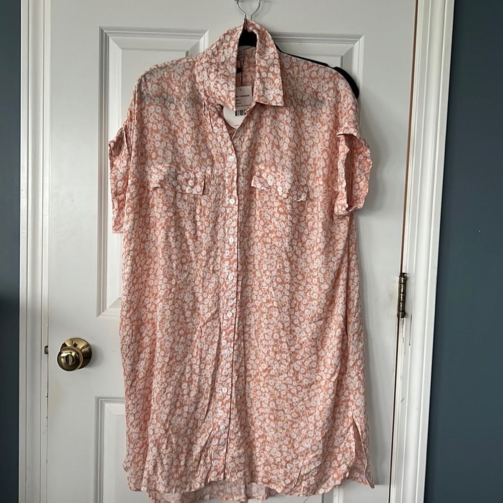 Beach Coverup nude and white
